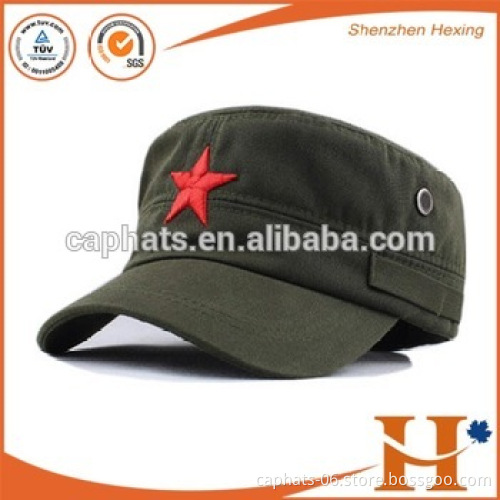 100% cotton customized flat military cap and hat fashion army cap